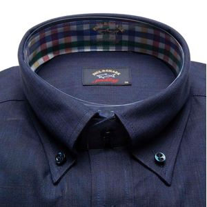 Navy blue shirt with short sleeves with pocket