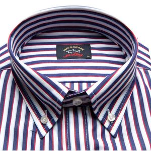 Short-sleeved striped shirt with shark