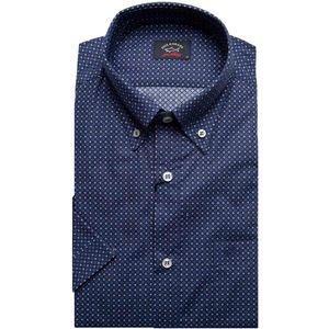Navy blue patterned shirt in cotton