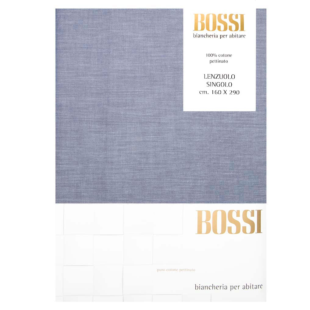 Bossi - Lenzuolo una piazza in cotone 160x290 blu navy 0182 su