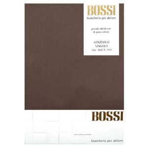 Lenzuolo una piazza in cotone 160x290 marrone 0281