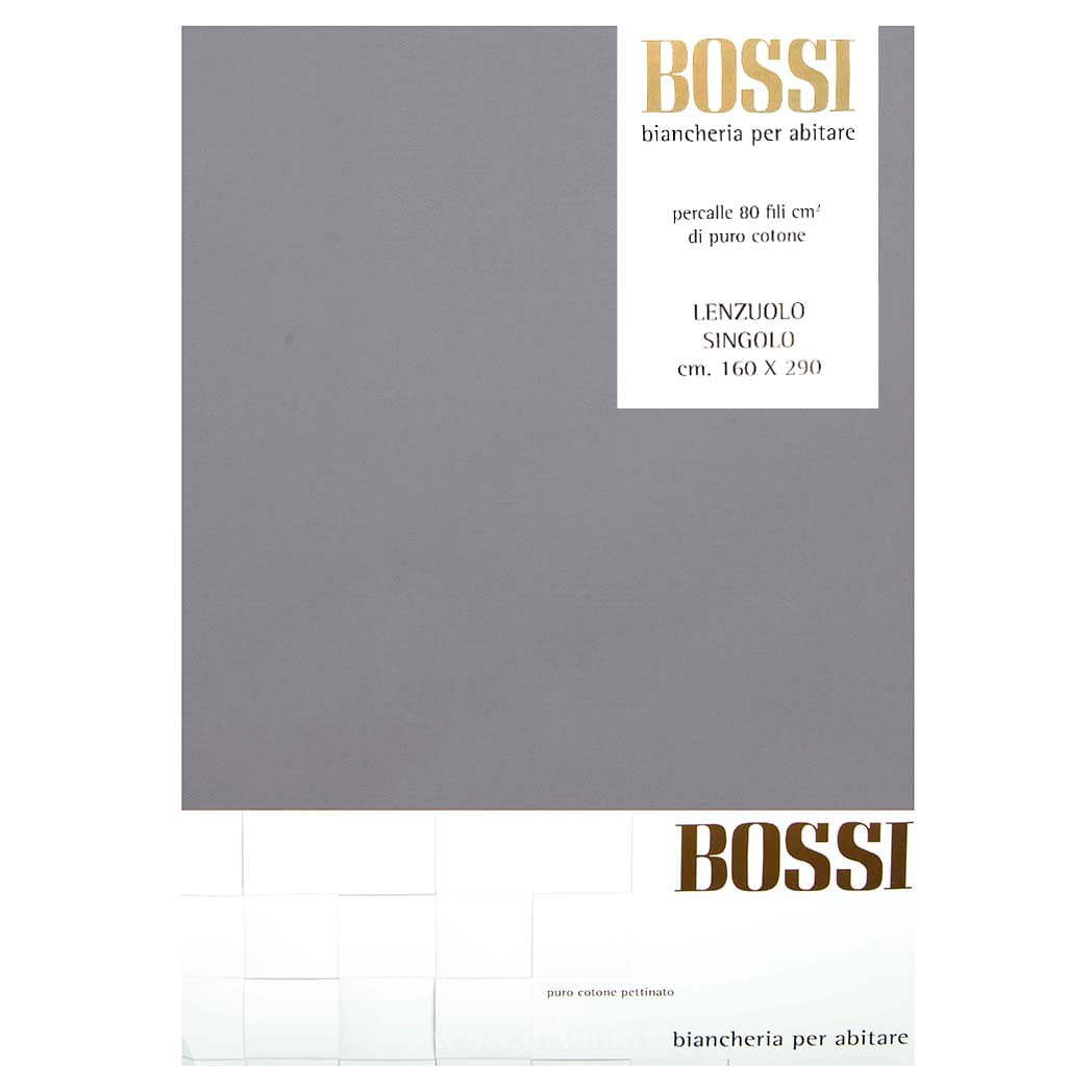 Bossi - Lenzuolo una piazza in cotone 160x290 blu navy 0182 su