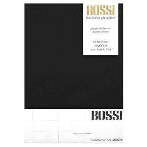 Lenzuolo una piazza in cotone 160x290 nero 0013