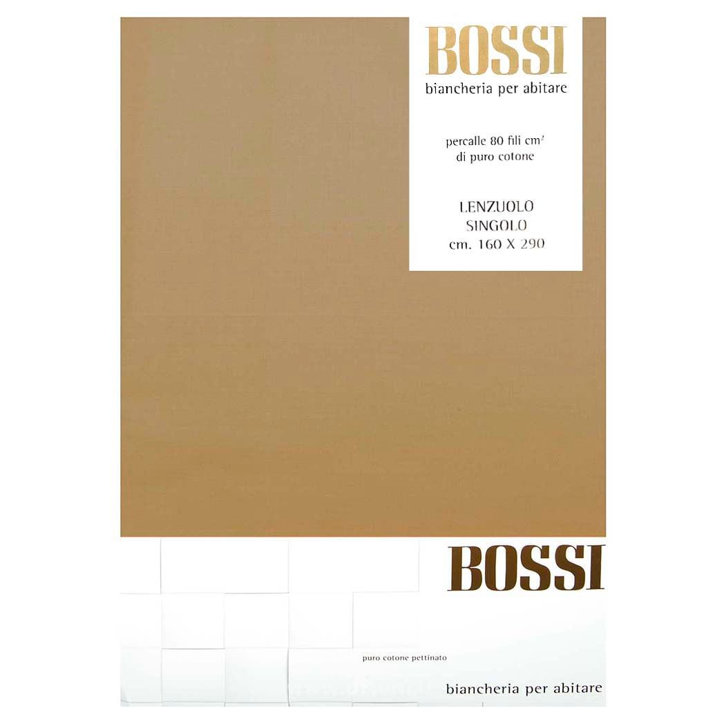 Bossi - Lenzuolo una piazza in cotone 160x290 beige 0188 su