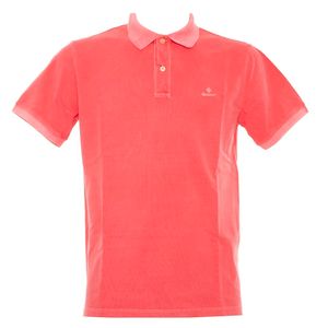 Pink washed polo shirt with mini logo