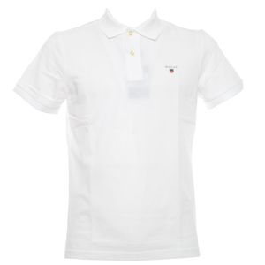 White regular fit polo shirt with mini logo
