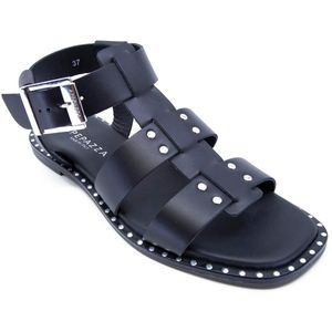Rue black leather sandal