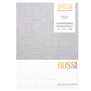 Double duvet cover in cotton 255x200 gray 5795