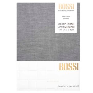 Copripiumino matrimoniale in cotone 255x200 grigio 3890