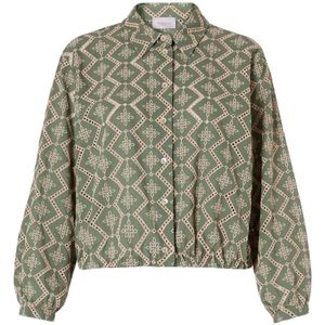 Green broderie anglaise shirt with Bacheca embroidery