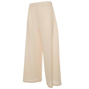 Wide beige Simeone cotton trousers