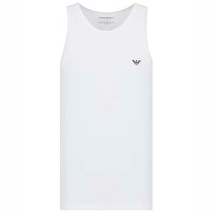 Stretch cotton crewneck tank top