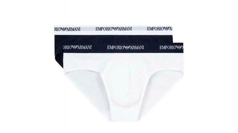 Mens Emporio Armani black Stretch-Cotton Briefs (Pack of 2