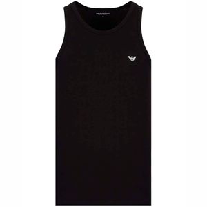 Stretch cotton crewneck tank top