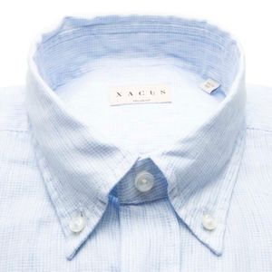 Light blue Tailor Fit shirt in cotton and linen