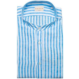 Blue and white striped tailor fit shirt