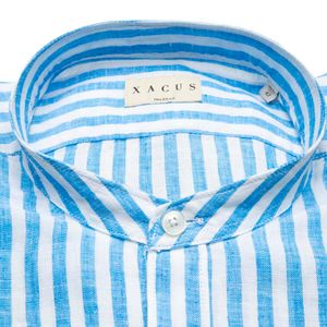 Blue and white striped tailor fit shirt