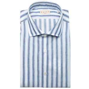 Tailor fit striped cotton and linen shirt