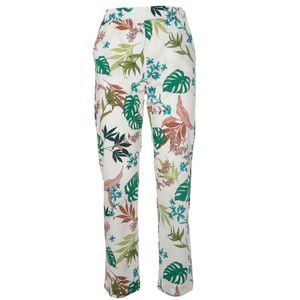 Tropical print cotton trousers