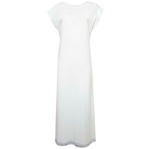 Long cotton dress with fringes
