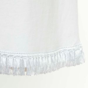 Long cotton dress with fringes