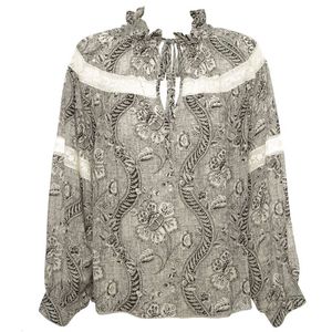 Viscose blouse printed with tulle
