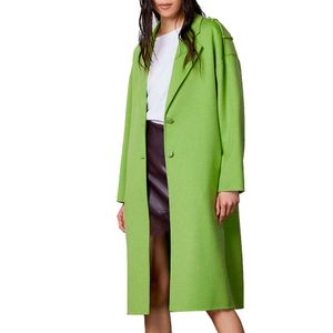 Green cloth coat with two buttons