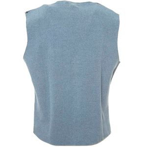 Blue checked knit vest