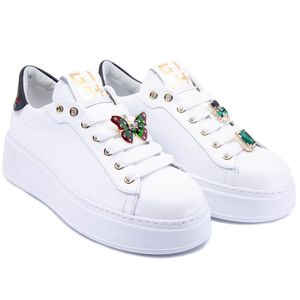 White Pia sneakers with butterflies