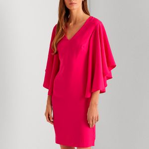 Pink dress with ruffle sleeves