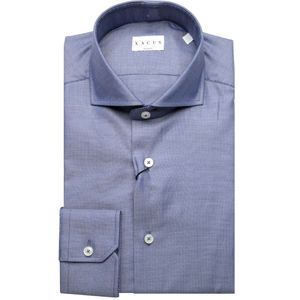 Blue shirt with Tailor Fit micro-texture