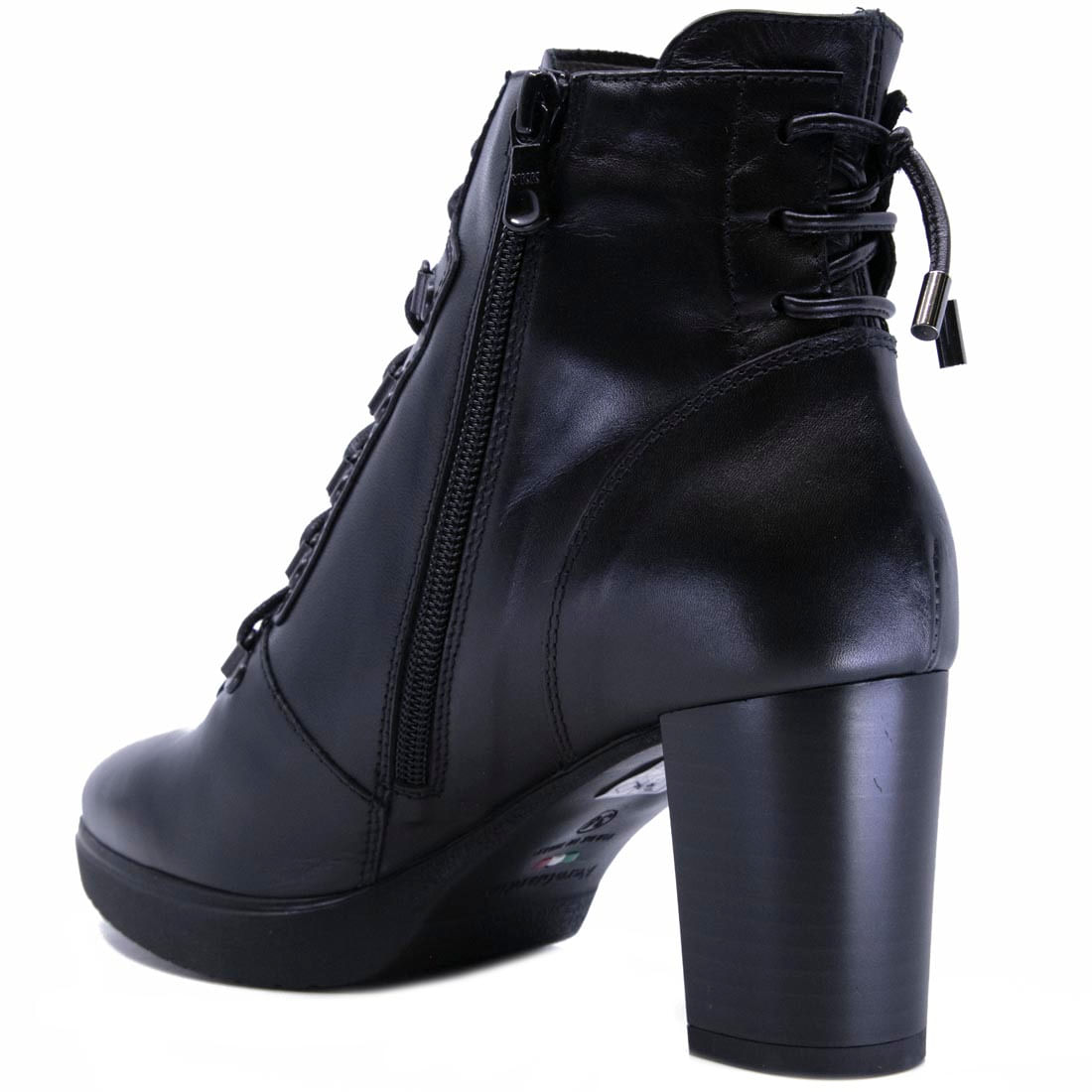 NeroGiardini - Smooth leather ankle boot laced on Arteni Shop