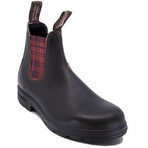 2100 brown ankle boot with tartan bands