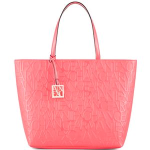 Shopper bag with embossed logos and charm