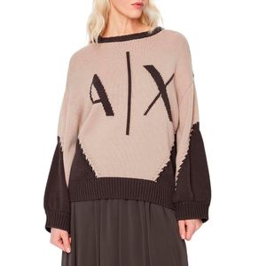 Two-tone oversized sweater with logo