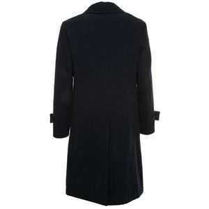 Double-breasted coat in wool and linen