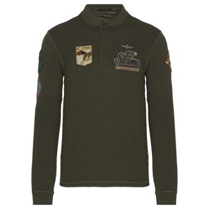 Long-sleeved polo shirt with 32nd Stormo patch