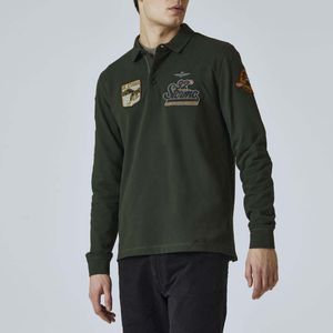 Long-sleeved polo shirt with 32nd Stormo patch