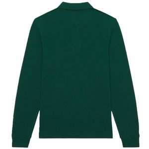 Solid color polo shirt with long sleeves